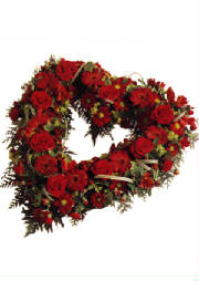 loved ones heart tribute wreath - burials & cremations
